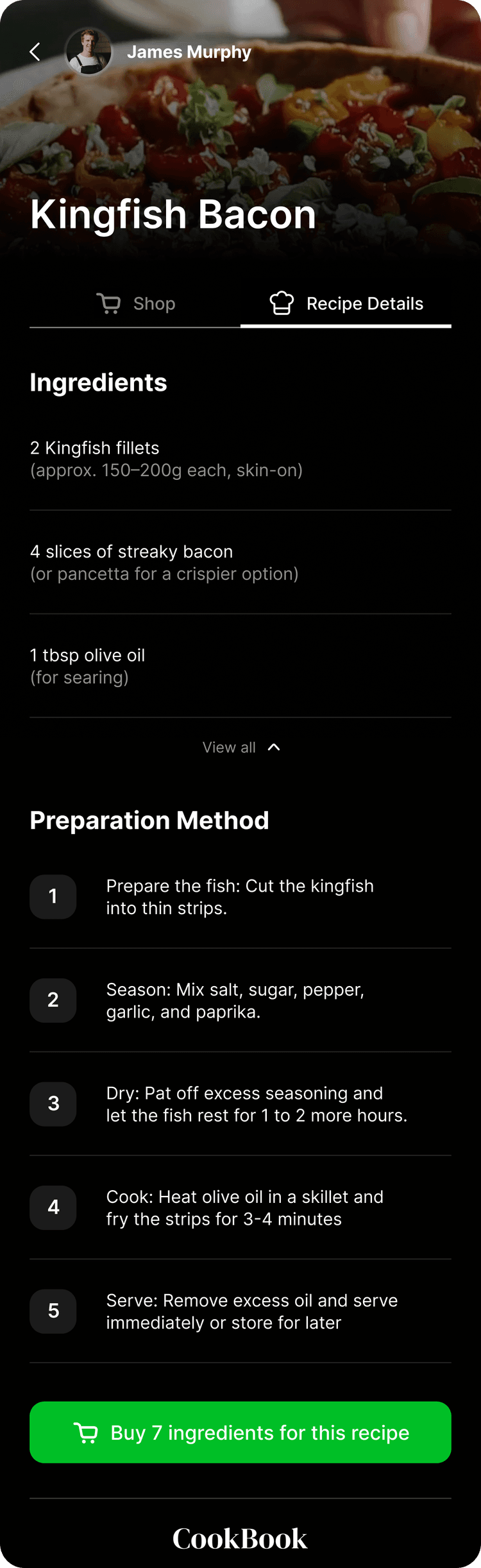 Recipe Details Screenshot